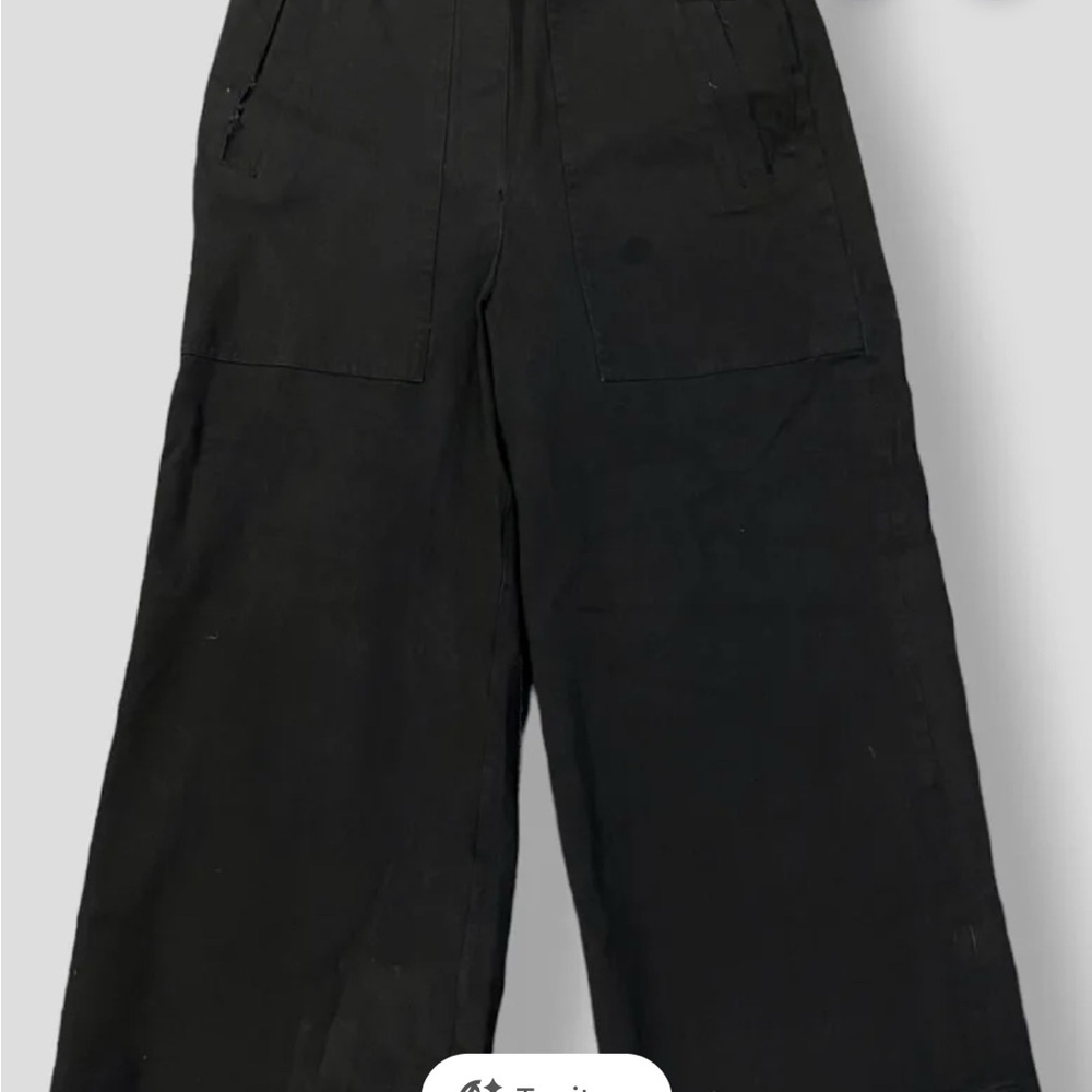 Spanx cropped Black Wide-Leg Pants